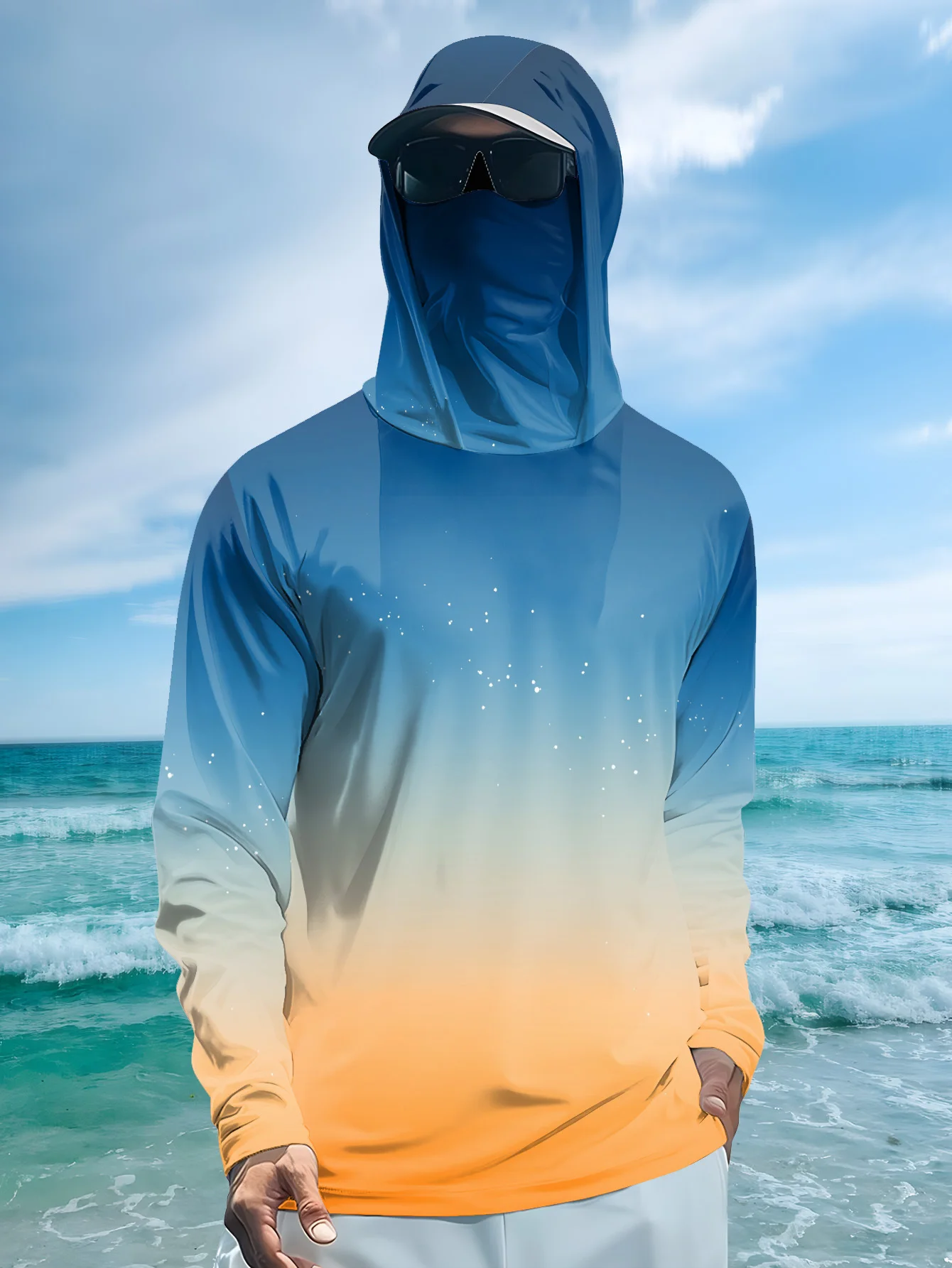 Rash Guard - Maglia da pesca da uomo con